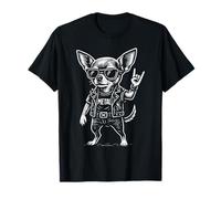 Metal Chihuahua Perro Rock Music Funny Heavy Metal Camiseta