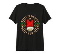Metal Christmas Heavy New Year, Rock & Roll Santa Clause Camiseta Premium