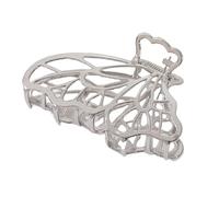 Metal Claw Clips,Pearl HairClips,Clips Large Plush Pinzas for el cabello Clip de mariposa hueco grande aleación de Zinc cabeza trasera Clip de tiburón accesorios for el cabello femenino horquilla(Silv
