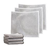 Metal Cleaning Cloth Non Scratching,Cleaning Cloth Metal for Dishes,Scour Cloth Kitchen for Cleaning Pots and Pans,Metallic Fiber Cloth for Stainless Steel,Cleaning Rags for Housekeeping(3PCS)