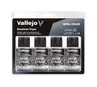 METAL COLOR SET: Aluminium Dope - 4 Hobby Colors