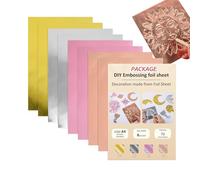 Metal Craft Foil Sheet - Decorative Embossing Paper for Handmade Projects | Thin Malleable Aluminum Layer with Pattern Shaping Compatibility, Artistic Texture Design Supply 8.27x11.69 in