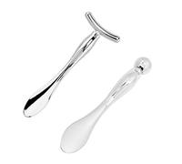 Metal Crema de Ojo Aplicador Wand Stick 2Pcs Mini Cuchara Y Crema de Ojos Masaje Palitos de Masaje Cosméticos Espátula Roller Massager Massager Frompet Retire La Herramienta de