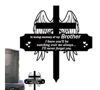 Metal Cross Pile Grave Markers Cemetery Graved Decor - Cemetery Plaques For Grave,Sympathy Markers, For Cemeteryd Decor Garden Yard Outdoor Memorial Sign Durable Long Lasting Tools