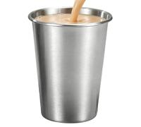Metal Cups Drinking - 350ml Reusable Stainless Steel Drinkware for Daily Use | Portable Water Glass with Smooth Rim Design, Camping Travel Home Office for Indoor Outdoor Beverage Cup