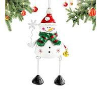 Metal Dangling Leg Santa Snowman Reindeer Decor | Christmas Tree Ornaments | Christmas Tree Pendants For Cabinet Handle, Shelf, Doorway, Wreath Fireplace Mantle, Window,