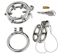 Metal De Jaula Masculina De Cierre Invisible Con Anillo Anti-Apagado De 40 Mm, Jaula Masculina De Metal De Acero Inoxidable Con 6 Tuercas De TamañO Ajustable, Jaula De Acero Para Esplora-K + 10