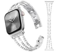 Metal Diamante Cadena Correa Mujer compatible con Apple Watch Ultra Series 10/9/8/7/6/5/4/3/2/1, Correa de reemplazo de Correa iwatch, 38mm 40mm 41mm 42mm 44mm 45mm 46mm 49mm