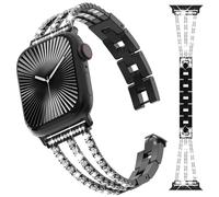 Metal Diamante Cadena Correa Mujer compatible con Apple Watch Ultra Series 10/9/8/7/6/5/4/3/2/1, Correa de reemplazo de Correa iwatch, 38mm 40mm 41mm 42mm 44mm 45mm 46mm 49mm