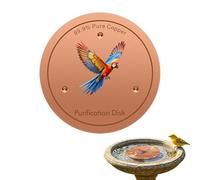 Metal Disc for Bird Bath - Clean Water Purification Plate, Outdoor Pond Maintenance Disk, Triple Point Support Algae Control Shield, Heavy Duty Brass Disc | Fountain Clarifier Core for Garden Patio