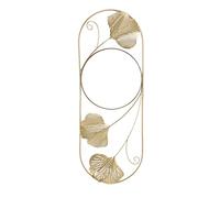 Metal Dorado para Pared, Estilo Moderno, Decorativo, Hoja de Ginkgo, Espejo de Pared, Hojas, Forma de Hojas, Decoración para Colgar en la Pared, para Sala de Estar, Dormitorio, Fondo, 45,6 X 16,7 X 1,