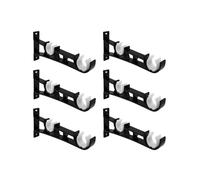Metal Double Curtain Rails Support Brackets Easy Installation Drapery Rods Poles Holders Hook Fit Rods 25mm Set of 6