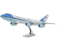 Fascinations ME1001 Metal Earth - Kit de construcción de metal para avión Boeing 747 Air Force One, corte láser 3D, rompecabezas de metal 3D, kit de construcción DIY con 2.75 placas de metal, a partir