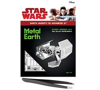 Metal Earth Fascinations Star Wars Darth Vader TIE Fighter Advanced X1 - Kit de modelo de metal 3D con pinzas