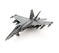 Metal Earth Puzzle 3D Avión Caza Boeing F/A-18 Super Hornet. Rompecabezas De Metal De Aviación. Maquetas Para Construir Para Adultos Nivel Desafiante De 15 X 12 X 4.29 Cm