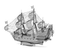 Metal Earth Puzzle 3D Barco Pirata La Venganza De La Reina Ana. Rompecabezas De Metal De Piratas Del Caribe. Maquetas Para Construir Para Adultos Nivel Desafiante De 15.24 X 4.32 X 10.67 Cm
