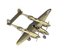 Metal Earth Puzzle 3D Caza P-38 Lightning. Rompecabezas de Metal de Aviación. Maquetas para Construir para Adultos Nivel Desafiante de 14.4 x 20.2 x 8 Cms