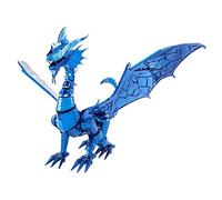 Metal Earth Puzzle 3D Dragón Azúl. Rompecabezas De Metal De Mitología. Maquetas Para Construir Para Adultos Nivel Desafiante De 14 X 12.5 X 13.79 Cm