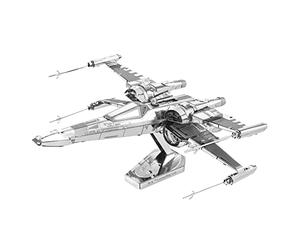 Metal Earth Puzzle 3D Poe Dameron'S X-Wing Fighter. Rompecabezas De Metal De Star Wars. Maquetas Para Construir Para Adultos Nivel Desafiante De 10.1 X 10.5 X 5 Cm
