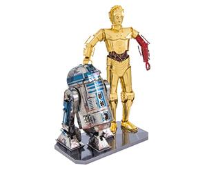 Metal Earth Puzzle 3D R2-D2 & C-3PO. Rompecabezas de Metal de Star Wars. Maquetas para Construir para Adultos Nivel Experto de 10.8 x 5.99 x 12.29 Cms