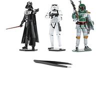 Metal Earth Serie Premium 3D Metal Model Kits Star Wars Set de 3 - Darth Vader - Stormtrooper - Boba Fett Bundle con pinzas