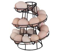 Metal Egg Dispenser - Spiral Egg Stand Rack -Free-Rotating Spiral, Wide Stable Base, Wired Countertop Égg Holder for Fresh Eggs, Holds 12-18 Eggs for Kitchen, Restaurant