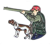 Metal Esmaltado Pin Badge Hunter con Perro