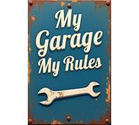 Metal Estaño Signo Mis Reglas, Chicos De La Herramienta Spanner No Es Fácil De Deformar Chapas Metalicas No Se Oxida Fácilmente Cartel De Metal para Club Baño Garaje 20X30Cm
