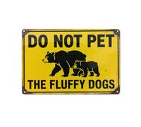 Metal Estaño Signo Oso No Acaricies Al Oso Decoración Placas Metálicas Retro Cartel De Metal para Hotel Club Cocina 20X30Cm