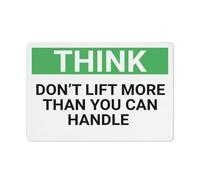 Metal Estaño Signo Piensa: No Levantes Más De Lo Que Puedes Manejar No Es Fácil De Deformar Letrero De Metal Exquisita Y Hermosa Placas Metálicas para Hotel Restaurante WC 20X30Cm