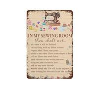 Metal Estaño Signo Retros En Mi Costura No Harás Decoración Letrero De Metal Vendimia Letrero Metálico para Restaurante Cocina Cafetería 20X30Cm