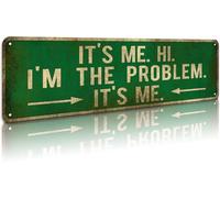 Metal Estaño Signo Soy Yo. Hola. Soy El Problema. Soy Yo. Melon Y Quirkywork Exquisita Y Hermosa Cartel De Metal Retro Placas Metálicas Para Wc Garaje Taberna 20X30Cm
