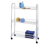 Metal Estante Rodante Angosto Cromo Con 4 Rollos 3 Archivos Carro Nischenwagen