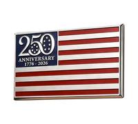 Metal Flag Car Decal | Patriotic Vehicle Badge | Strong Adhesive Emblem Sti