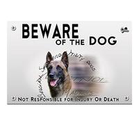 Metal Flat Beware of the dog belgian shepherd