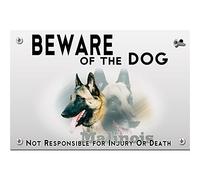 Metal Flat Beware of the dog belgian shepherd