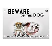 Metal Flat Beware of the dog Bulldog