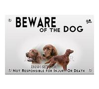 Metal Flat Beware of the dog irish red setter