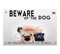 Metal Flat Beware of the dog Pug