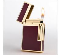 Metal Flip Lighter with Sound Side Sliding Grinding Wheel Refillable Butane Gas Open Flame Soft Flame Men's High-End Gift(Red)