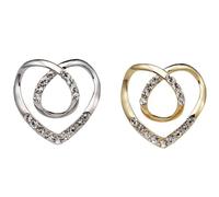 Metal Forma de Corazón Hebilla,2 PCS Unids Cardigan Clip Suéter Cuello Heart Shawl Clips para Bufanda Broches Cristal Seda Hebill Mujeres Chal Anillo Sujetador Dobladillo Botón Anudado Accesorios