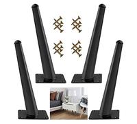 Metal Furniture Legs 10cm 50cm,4 Pcs Oblique Table Legs,Furniture Feet with Screws,DIY Replacement Legs,Black/Gold,Sofa Cabinet Desk Support Legs,Black-40cm(15.7in)