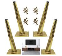 Metal Furniture Legs 10cm 50cm,4 Pcs Oblique Table Legs,Furniture Feet with Screws,DIY Replacement Legs,Black/Gold,Sofa Cabinet Desk Support Legs,Gold-12cm(4.7in)