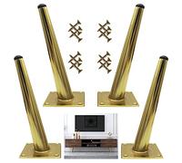 Metal Furniture Legs 10cm 50cm,4 Pcs Oblique Table Legs,Furniture Feet with Screws,DIY Replacement Legs,Black/Gold,Sofa Cabinet Desk Support Legs,Gold-65cm(25.6in)