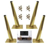Metal Furniture Legs 10cm 50cm,4 Pcs Oblique Table Legs,Furniture Feet with Screws,DIY Replacement Legs,Black/Gold,Sofa Cabinet Desk Support Legs,Gold-45cm(17.7in)