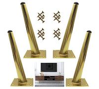 Metal Furniture Legs 10cm 50cm,4 Pcs Oblique Table Legs,Furniture Feet with Screws,DIY Replacement Legs,Black/Gold,Sofa Cabinet Desk Support Legs,Gold-25cm(9.8in)