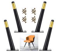 Metal Furniture Legs 10cm 50cm,4 Pcs Oblique Table Legs,Furniture Feet with Screws,DIY Replacement Legs,Black/Gold,Sofa Cabinet Desk Support Legs,GoldBlack-25cm(9.8in)