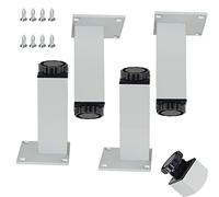 Metal Furniture Legs,Adjustable Table Legs,Aluminum Alloy Cabinet Legs,Square Sofa Legs,with PVC Foot Pad,Thick Top Board,for Couch,Coffee Table Replacement Parts, Silver18cm/7.1in