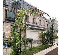 Metal Garden Arch for Climbing Plants 2.4M Sturdy and Durable Rose Archway with Weather Resistant Iron Tubular Pergola Trellis Green