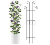 Metal Garden Plant Trellis 82x27cm - Climbing Support Stake | Durable Iron Construction, 32.28x10.63 in Modular Design, Ideal Vertical Support for Monstera, Roses, Vines & Ivy